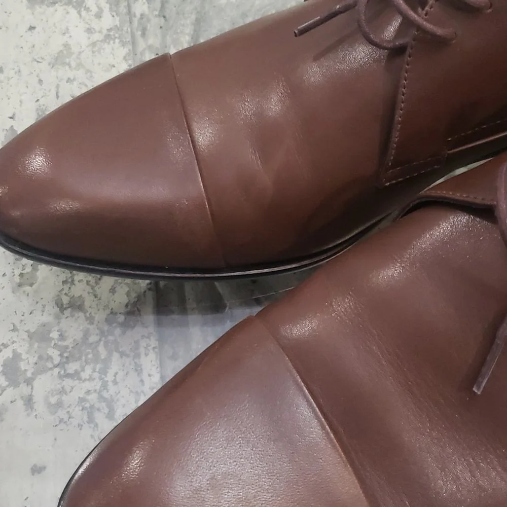 HUGO BOSS Brown Leather Captoe oxford shoes